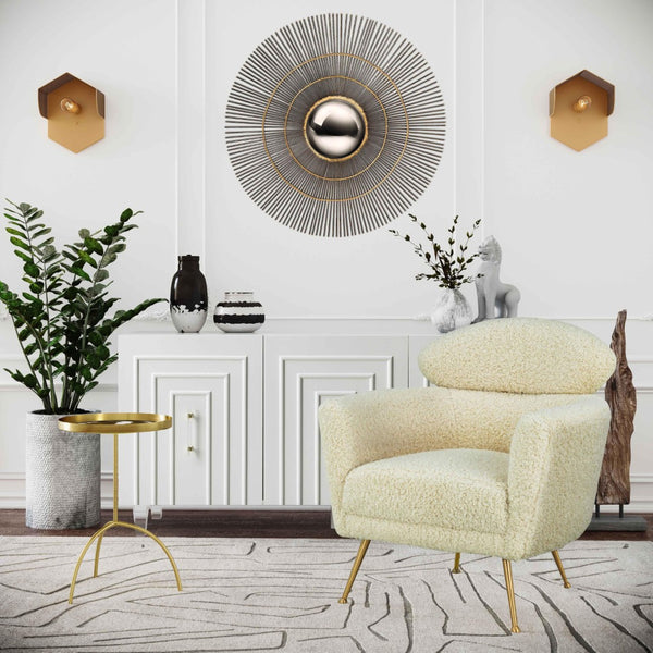 TOV Furniture Mokhtar Tan Hexagon Wall Sconce - Modern Iron Lighting with Decorative Shade for Warm Ambiance TOV-G18258