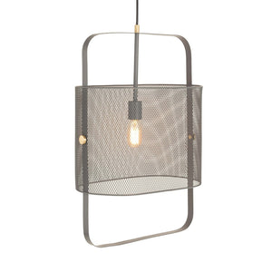 TOV Furniture Klaus Large Grey Metal Pendant Lamp - Industrial Chic Lighting with Brass Accents for Modern Spaces TOV-G18263