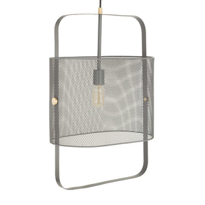 TOV Furniture Klaus Large Grey Metal Pendant Lamp - Industrial Chic Lighting with Brass Accents for Modern Spaces TOV-G18263