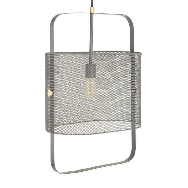 TOV Furniture Klaus Large Grey Metal Pendant Lamp - Industrial Chic Lighting with Brass Accents for Modern Spaces TOV-G18263
