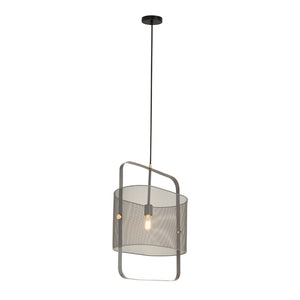 TOV Furniture Klaus Large Grey Metal Pendant Lamp - Industrial Chic Lighting with Brass Accents for Modern Spaces TOV-G18263