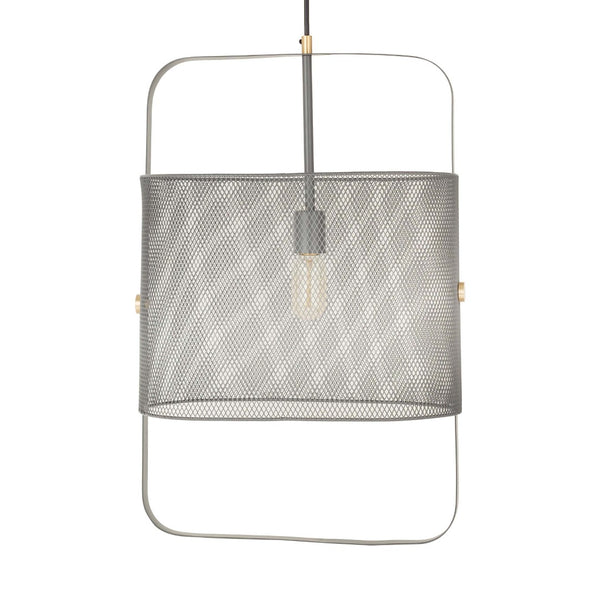 TOV Furniture Klaus Large Grey Metal Pendant Lamp - Industrial Chic Lighting with Brass Accents for Modern Spaces TOV-G18263