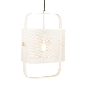 TOV Furniture Klaus White Metal Pendant Lamp - Industrial Chic Open-Frame Design with Brass Accents for Modern Spaces TOV-G18264