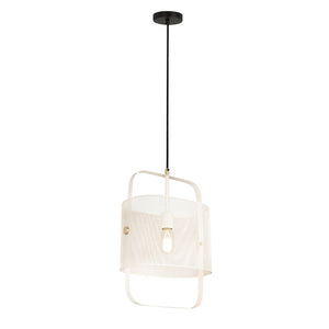 TOV Furniture Klaus White Metal Pendant Lamp - Industrial Chic Open-Frame Design with Brass Accents for Modern Spaces TOV-G18264