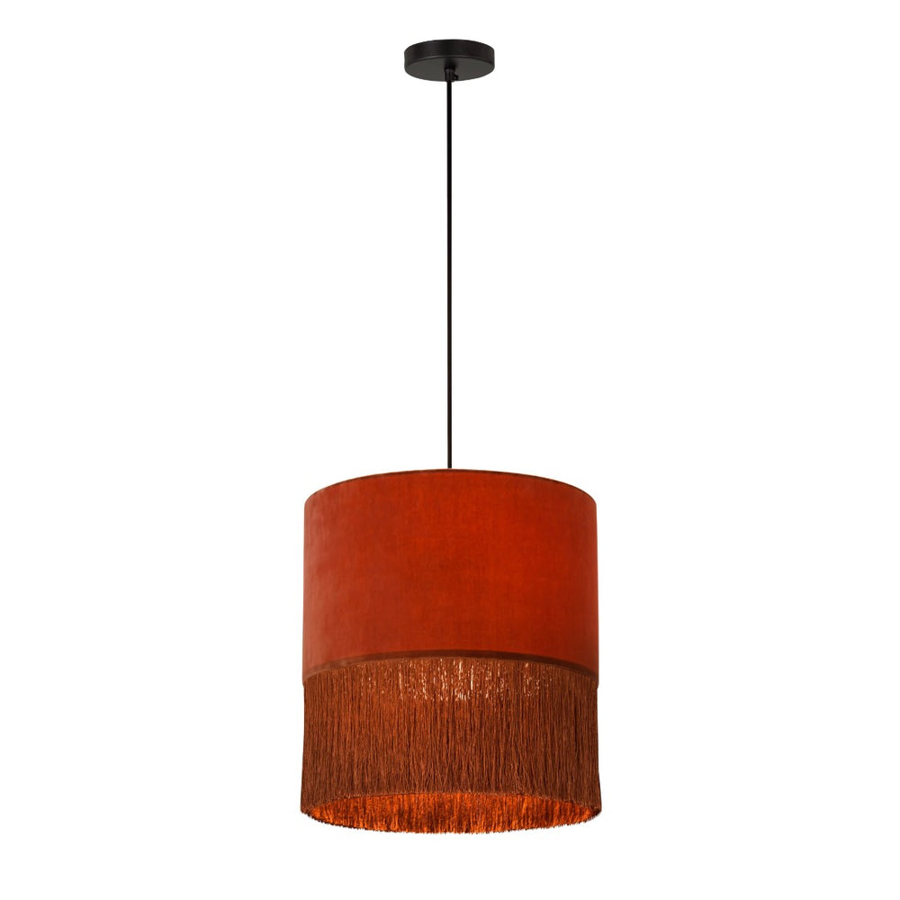 TOV Furniture Atolla Brick Tassel Pendant Light - Handcrafted Cotton Design for Cozy Living Spaces & Warmth TOV-G18285