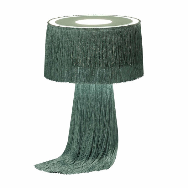 TOV Furniture Atolla Tassel Table Lamp - Elegant Cotton Design for Warm Ambient Light in Any Room Decor Style Emerald TOV-G18286