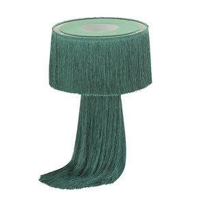 TOV Furniture Atolla Tassel Table Lamp - Elegant Cotton Design for Warm Ambient Light in Any Room Decor Style Emerald TOV-G18286