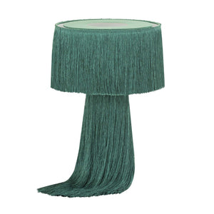 TOV Furniture Atolla Tassel Table Lamp - Elegant Cotton Design for Warm Ambient Light in Any Room Decor Style Emerald TOV-G18286