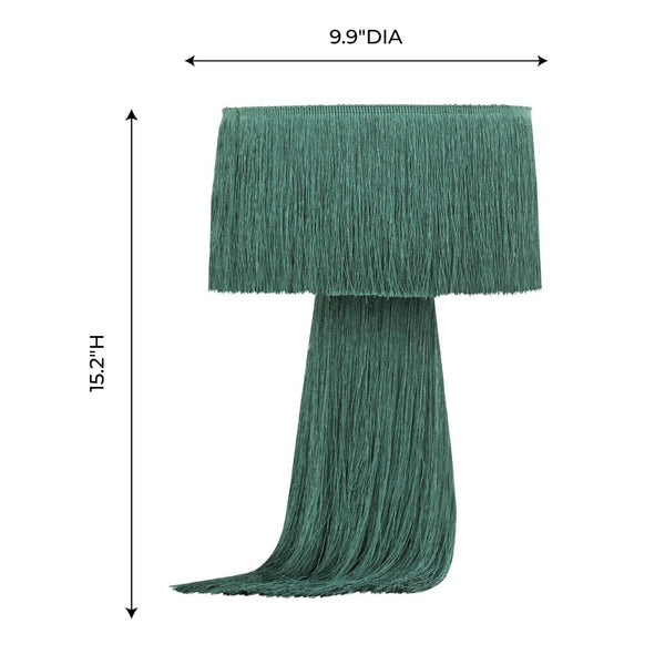 TOV Furniture Atolla Tassel Table Lamp - Elegant Cotton Design for Warm Ambient Light in Any Room Decor Style Emerald TOV-G18286
