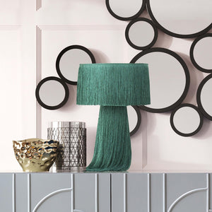 TOV Furniture Atolla Tassel Table Lamp - Elegant Cotton Design for Warm Ambient Light in Any Room Decor Style Emerald TOV-G18286