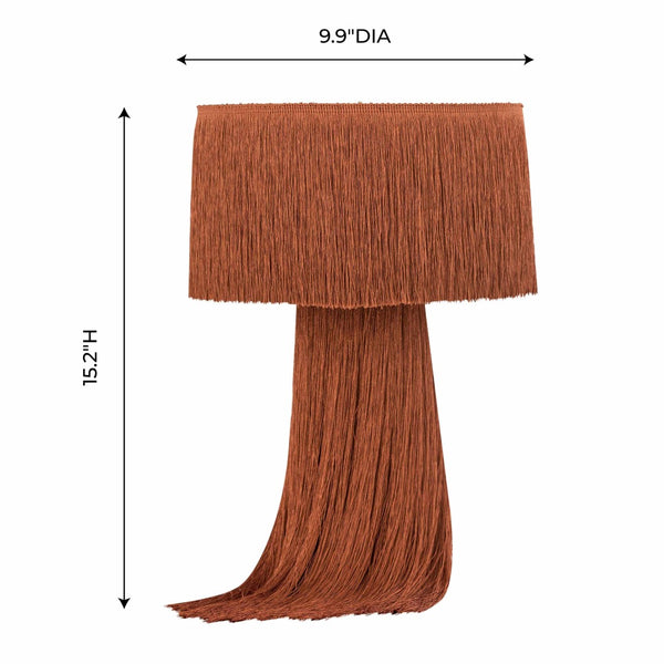 TOV Furniture Atolla Tassel Table Lamp - Elegant Cotton Design for Warm Ambient Light in Any Room Decor Style Brick TOV-G18287