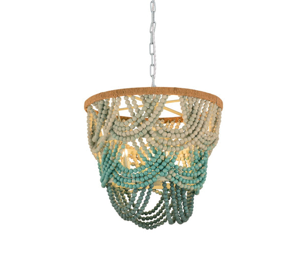 TOV Furniture Jade Beaded Chandelier - Elegant Bohemian Lighting Fixture with Ombre Beads for Stylish Spaces TOV-G18306