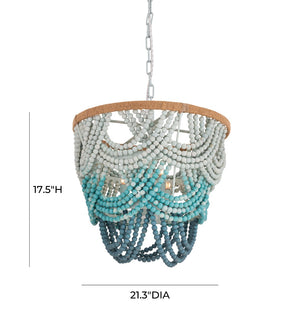 TOV Furniture Jade Beaded Chandelier - Elegant Bohemian Lighting Fixture with Ombre Beads for Stylish Spaces TOV-G18306