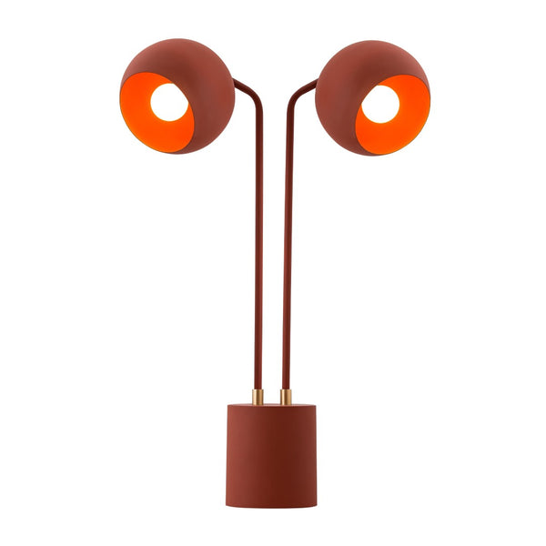 TOV Furniture Hubli Table Lamp - Handcrafted Iron & Red Terracotta Accent for Modern, Eclectic Spaces - 21.7"H TOV-G18325