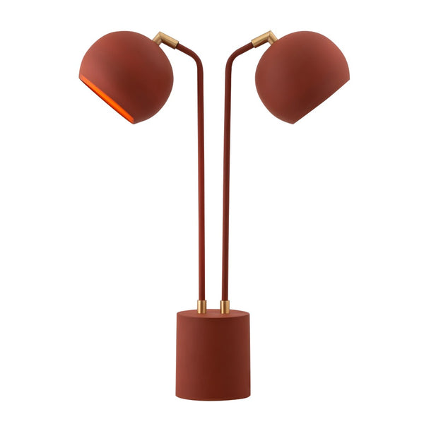 TOV Furniture Hubli Table Lamp - Handcrafted Iron & Red Terracotta Accent for Modern, Eclectic Spaces - 21.7"H TOV-G18325