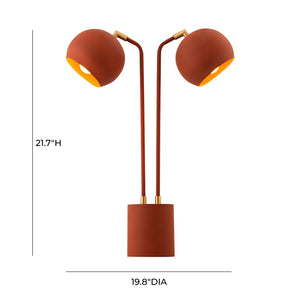 TOV Furniture Hubli Table Lamp - Handcrafted Iron & Red Terracotta Accent for Modern, Eclectic Spaces - 21.7"H TOV-G18325
