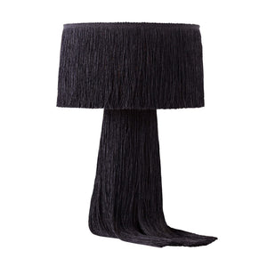 TOV Furniture Atolla Tassel Table Lamp - Elegant Cotton Design for Warm Ambient Light in Any Room Decor Style Black TOV-G18372