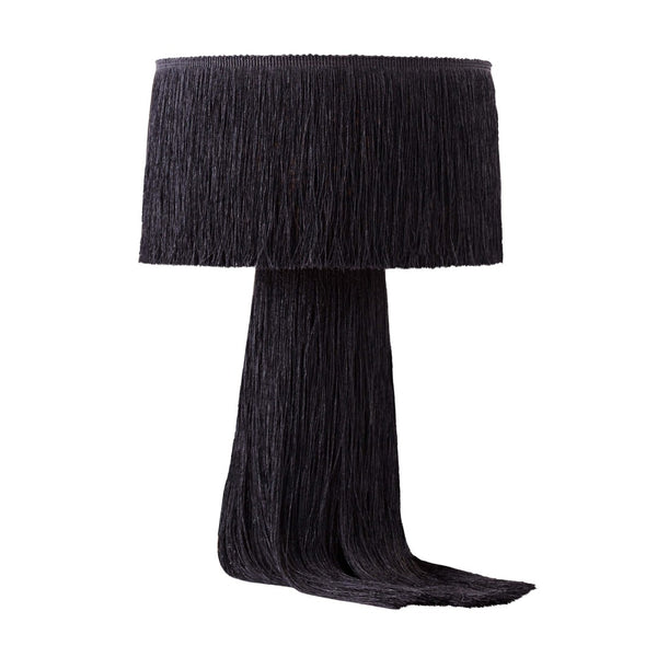 TOV Furniture Atolla Tassel Table Lamp - Elegant Cotton Design for Warm Ambient Light in Any Room Decor Style Black TOV-G18372