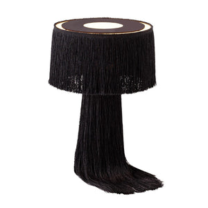 TOV Furniture Atolla Tassel Table Lamp - Elegant Cotton Design for Warm Ambient Light in Any Room Decor Style Black TOV-G18372