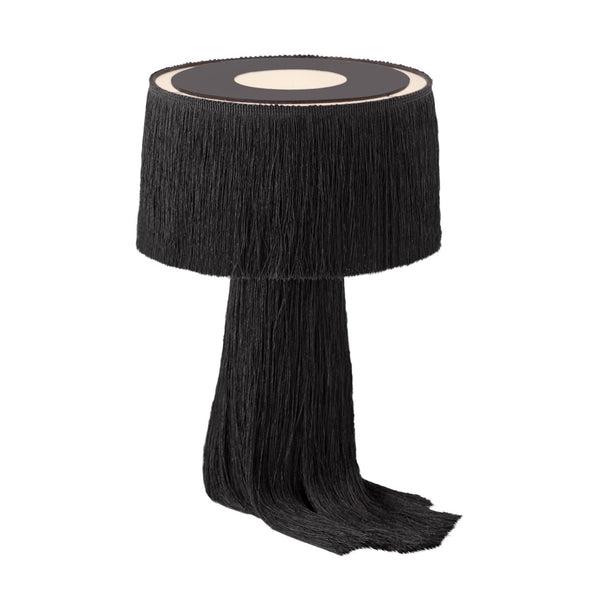 TOV Furniture Atolla Tassel Table Lamp - Elegant Cotton Design for Warm Ambient Light in Any Room Decor Style Black TOV-G18372