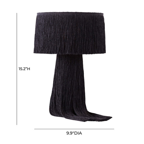 TOV Furniture Atolla Tassel Table Lamp - Elegant Cotton Design for Warm Ambient Light in Any Room Decor Style Black TOV-G18372