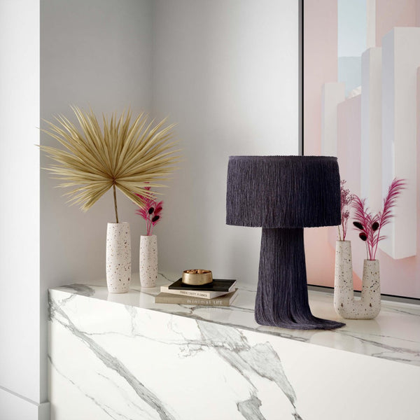 TOV Furniture Atolla Tassel Table Lamp - Elegant Cotton Design for Warm Ambient Light in Any Room Decor Style Black TOV-G18372