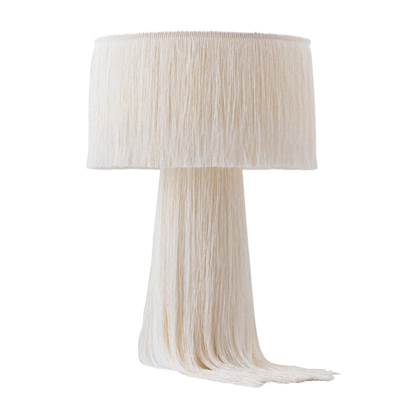 TOV Furniture Atolla Tassel Table Lamp - Elegant Cotton Design for Warm Ambient Light in Any Room Decor Style Cream TOV-G18374