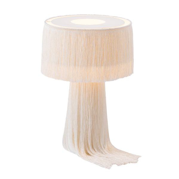 TOV Furniture Atolla Tassel Table Lamp - Elegant Cotton Design for Warm Ambient Light in Any Room Decor Style Cream TOV-G18374