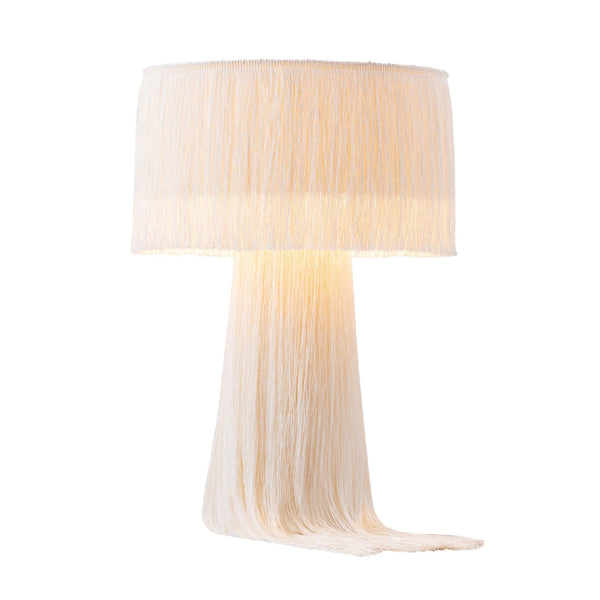 TOV Furniture Atolla Tassel Table Lamp - Elegant Cotton Design for Warm Ambient Light in Any Room Decor Style Cream TOV-G18374