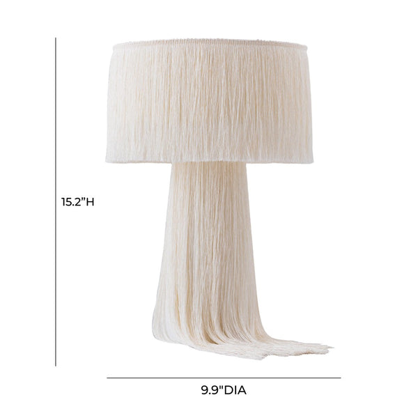TOV Furniture Atolla Tassel Table Lamp - Elegant Cotton Design for Warm Ambient Light in Any Room Decor Style Cream TOV-G18374