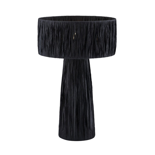TOV Furniture Shelby Raffia Table Lamp – Handcrafted Natural Fiber Design for Cozy, Safari-Chic Home Décor Black TOV-G18379