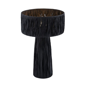 TOV Furniture Shelby Raffia Table Lamp – Handcrafted Natural Fiber Design for Cozy, Safari-Chic Home Décor Black TOV-G18379