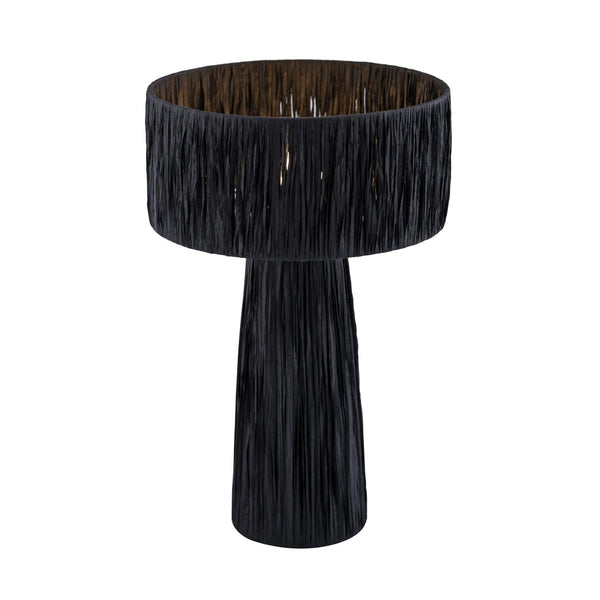 TOV Furniture Shelby Raffia Table Lamp – Handcrafted Natural Fiber Design for Cozy, Safari-Chic Home Décor Black TOV-G18379