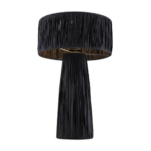 TOV Furniture Shelby Raffia Table Lamp – Handcrafted Natural Fiber Design for Cozy, Safari-Chic Home Décor Black TOV-G18379