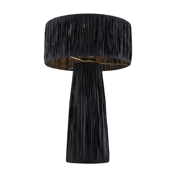 TOV Furniture Shelby Raffia Table Lamp – Handcrafted Natural Fiber Design for Cozy, Safari-Chic Home Décor Black TOV-G18379