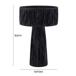 TOV Furniture Shelby Raffia Table Lamp – Handcrafted Natural Fiber Design for Cozy, Safari-Chic Home Décor Black TOV-G18379