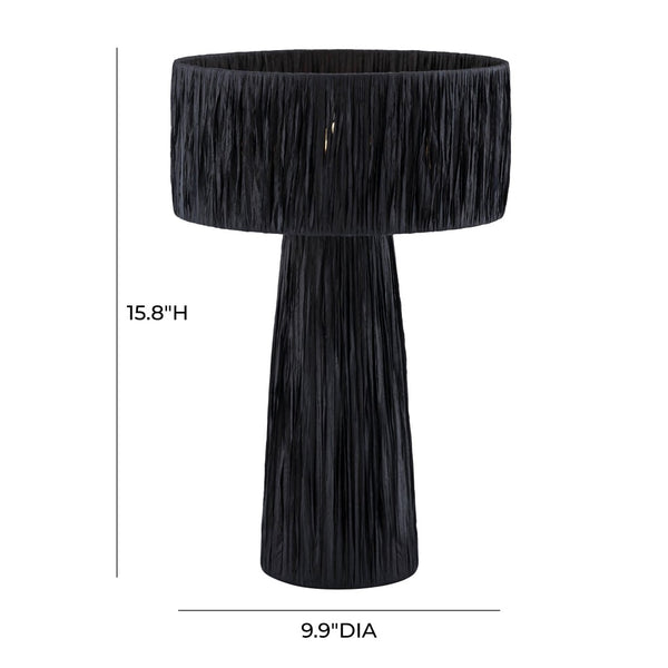 TOV Furniture Shelby Raffia Table Lamp – Handcrafted Natural Fiber Design for Cozy, Safari-Chic Home Décor Black TOV-G18379