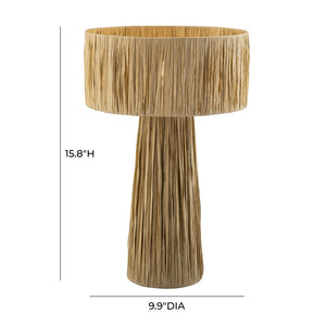TOV Furniture Shelby Raffia Table Lamp – Handcrafted Natural Fiber Design for Cozy, Safari-Chic Home Décor Natural TOV-G18380