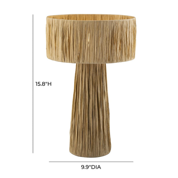 TOV Furniture Shelby Raffia Table Lamp – Handcrafted Natural Fiber Design for Cozy, Safari-Chic Home Décor Natural TOV-G18380
