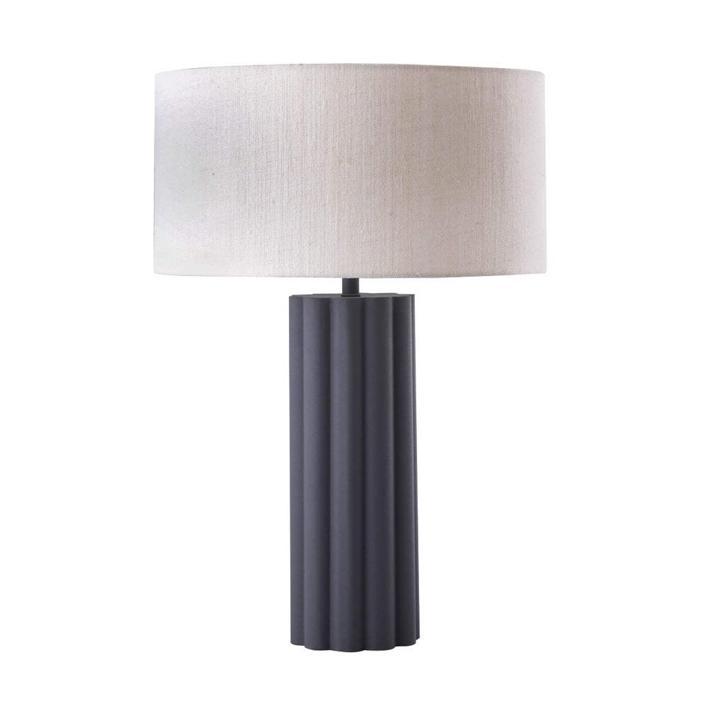 TOV Furniture Latur Table Lamp - Modern-Cottage Design with Soft Linen Shade for Elegant Home Illumination Grey/White TOV-G18384