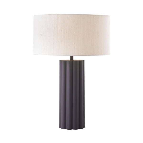 TOV Furniture Latur Table Lamp - Modern-Cottage Design with Soft Linen Shade for Elegant Home Illumination Grey/White TOV-G18384