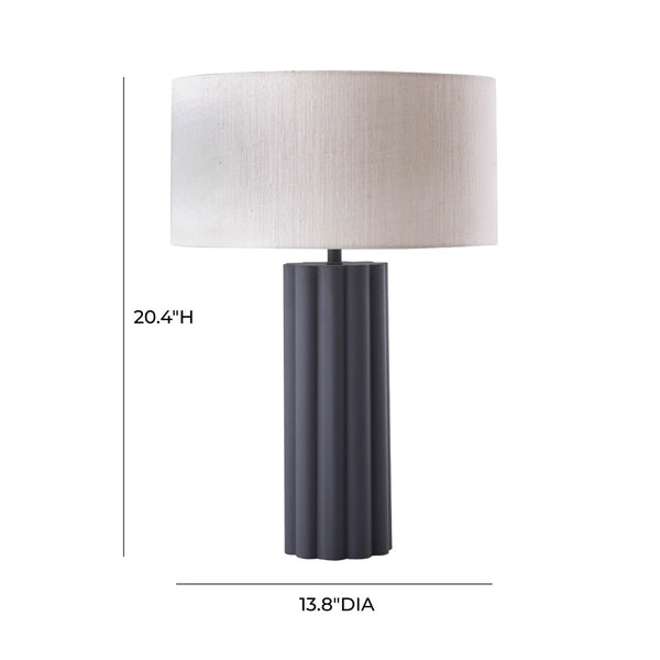 TOV Furniture Latur Table Lamp - Modern-Cottage Design with Soft Linen Shade for Elegant Home Illumination Grey/White TOV-G18384