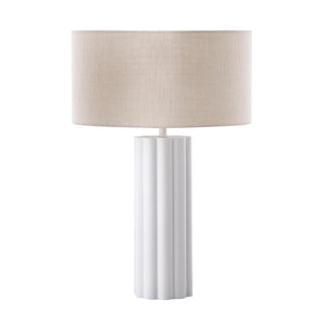 TOV Furniture Latur Table Lamp - Modern-Cottage Design with Soft Linen Shade for Elegant Home Illumination Cream/White TOV-G18385