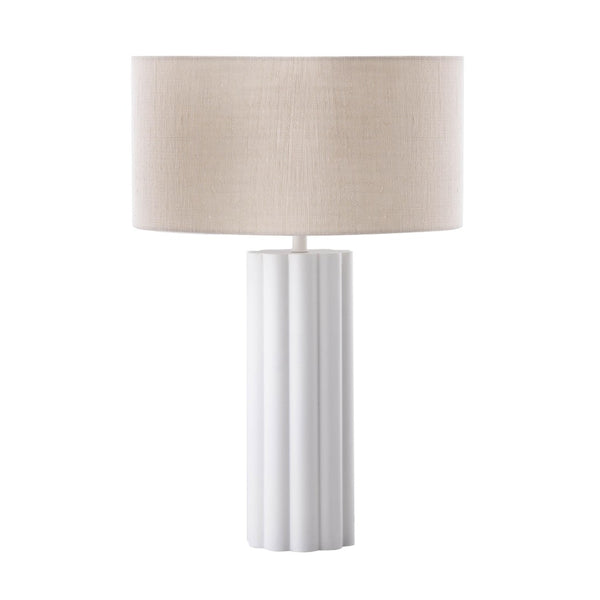 TOV Furniture Latur Table Lamp - Modern-Cottage Design with Soft Linen Shade for Elegant Home Illumination Cream/White TOV-G18385
