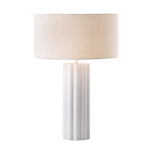 TOV Furniture Latur Table Lamp - Modern-Cottage Design with Soft Linen Shade for Elegant Home Illumination Cream/White TOV-G18385