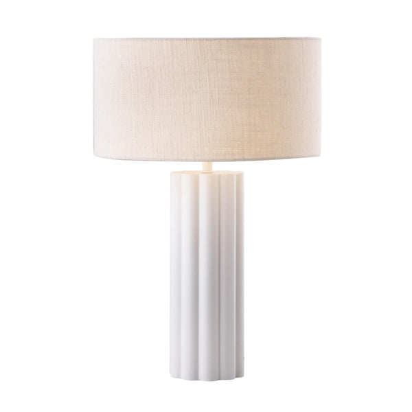 TOV Furniture Latur Table Lamp - Modern-Cottage Design with Soft Linen Shade for Elegant Home Illumination Cream/White TOV-G18385