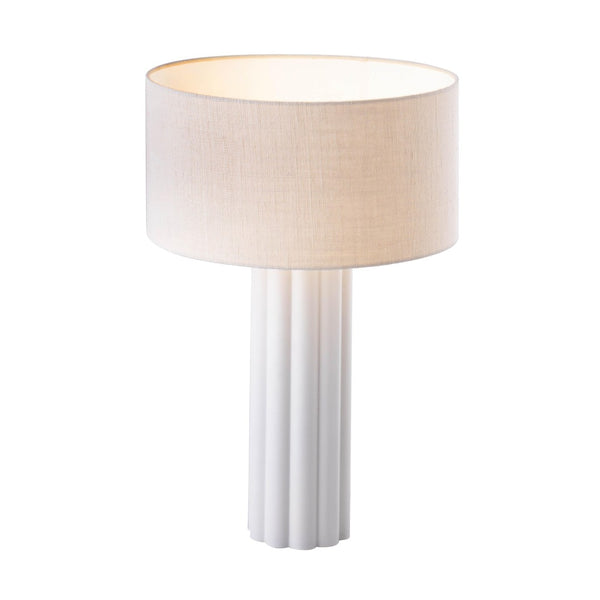 TOV Furniture Latur Table Lamp - Modern-Cottage Design with Soft Linen Shade for Elegant Home Illumination Cream/White TOV-G18385