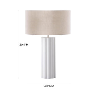 TOV Furniture Latur Table Lamp - Modern-Cottage Design with Soft Linen Shade for Elegant Home Illumination Cream/White TOV-G18385