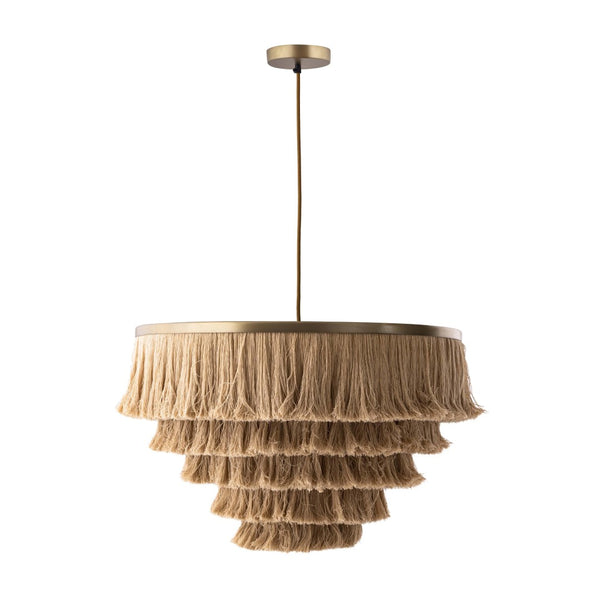 TOV Furniture Sarai Natural Fringe Pendant Light – Handcrafted Bohemian Fixture for Eclectic & Cozy Interiors TOV-G18386