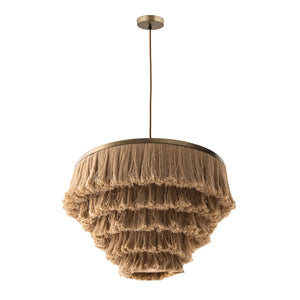 TOV Furniture Sarai Natural Fringe Pendant Light – Handcrafted Bohemian Fixture for Eclectic & Cozy Interiors TOV-G18386
